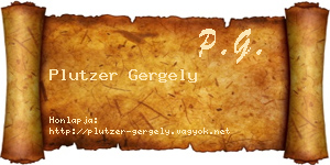 Plutzer Gergely névjegykártya